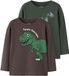 NAME IT Jongens Lange Mouwen Shirts NMMNEDIN 2P LS NREG TOP BOX PB - Maat 92 - Katoen - Bruin/Groen