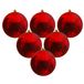Merkloos / Sans marque Decoris Kerstbal - 6x - rood - groot - 14 cm - kunststof - glans - kerstversiering