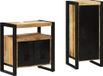 vidaXL Badkamermeubel Set 2 stuks Bruin en Zwart Massief Mango Hout