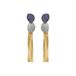 LUXENTER Boucles d'oreilles avec laque bleue finition or 18 carats couleur bleue longues boucles d'oreilles bijoux femmes - modèle Gori