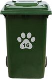 MC Living Kliko Sticker / Vuilnisbak Sticker - Hondenpoot - Nummer 16 - 18x16,5 - Licht Grijs