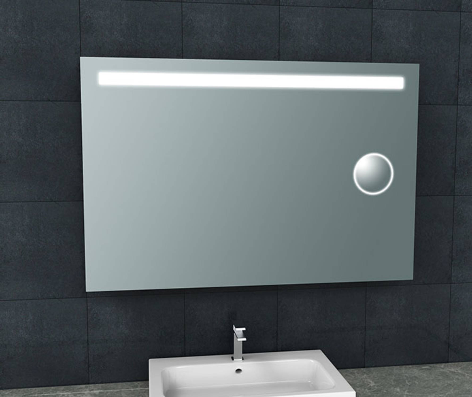 Saqu Spiegel 120x3x80 cm met LED verlichting en Scheerspiegel