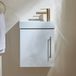 Hudson Reed Cluo Collectie Meuble sous vasque suspendu 40cm Compact - Blanc - avec vasque | Poignée en Or Satiné