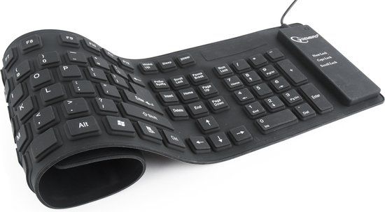 Gembird KB-109F-B - Siliconen - QWERTY - US Layout - Zwart