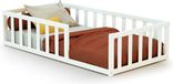 WEBABY - Lit enfant au sol en bois Blanc 70 x 140 cm KAÏA