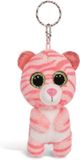 NICI 46311 Glubschis Sleutelhanger, Tiger Fula, 9 cm sleutelring, Cranberry, X-Large