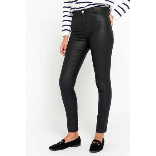 LOLALIZA LOLALIZA coated high waist skinny broek zwart