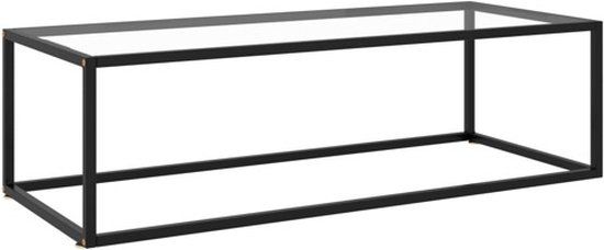 vidaXL Salontafel met gehard glas 120x60x35 cm zwart