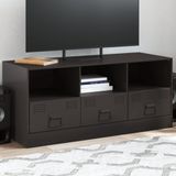 Maison Exclusive - meuble TV, noir, 99x39x44 cm, acier