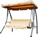 Merkloos Schommelbank 3-persoons met dak en kussens, Antraciet/Beige