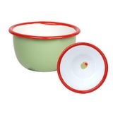 Talking Tables Bon Appetit Handgemaakte olijfgroene geëmailleerde schaal – duurzame serveerschaal voor pinda's, chips, olijven, sauzen, fruit, licht en gemakkelijk te reinigen