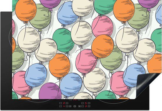 KitchenYeah® Inductie beschermer 77x51 cm - Ballonnen - Inductiebeschermer voor Inductiekookplaat
