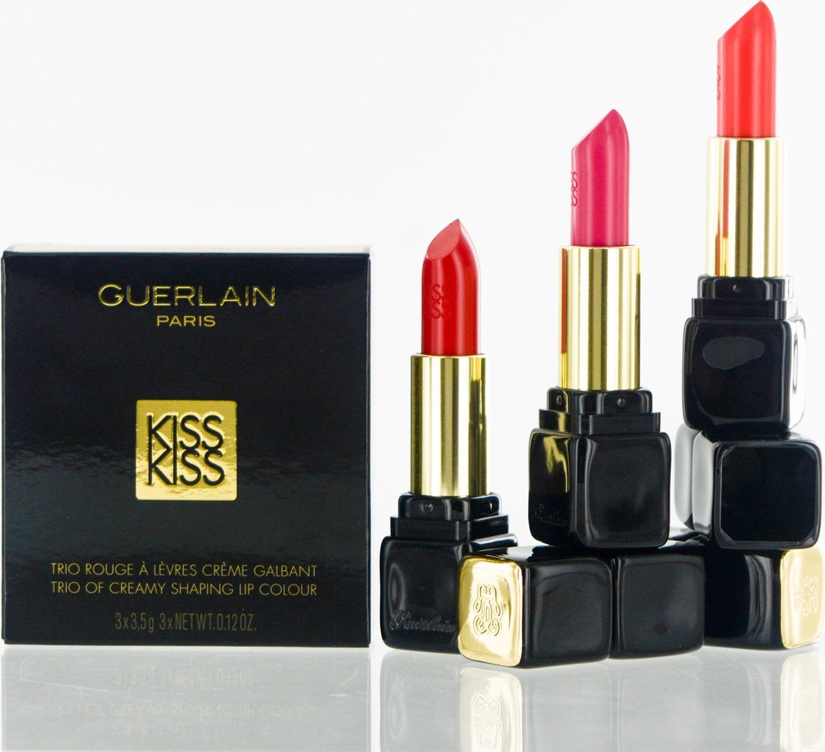 Guerlain KissKiss Trio of creamy shaping lip colour - set van 3 lipsticks - 344 - 361 - 325