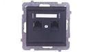 Ospel GPK-2R/K/m/33 geaard stopcontact, zwart, IP20, 71 mm, 66 g