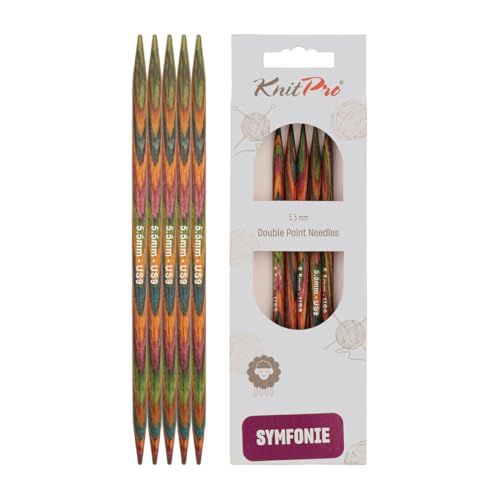 KnitPro Sokkennaalden, bruin, 5,5 mm