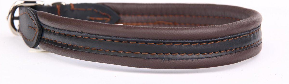 Dog's Companion Leren Halsband - Soft/duo - 29-33 cm x 16 mm - Bruin