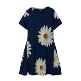 Desigual Robe à fleurs bleu foncé/blanc/jaune
