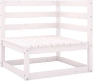 vidaXL - Tuinhoekbank - massief - grenenhout - wit