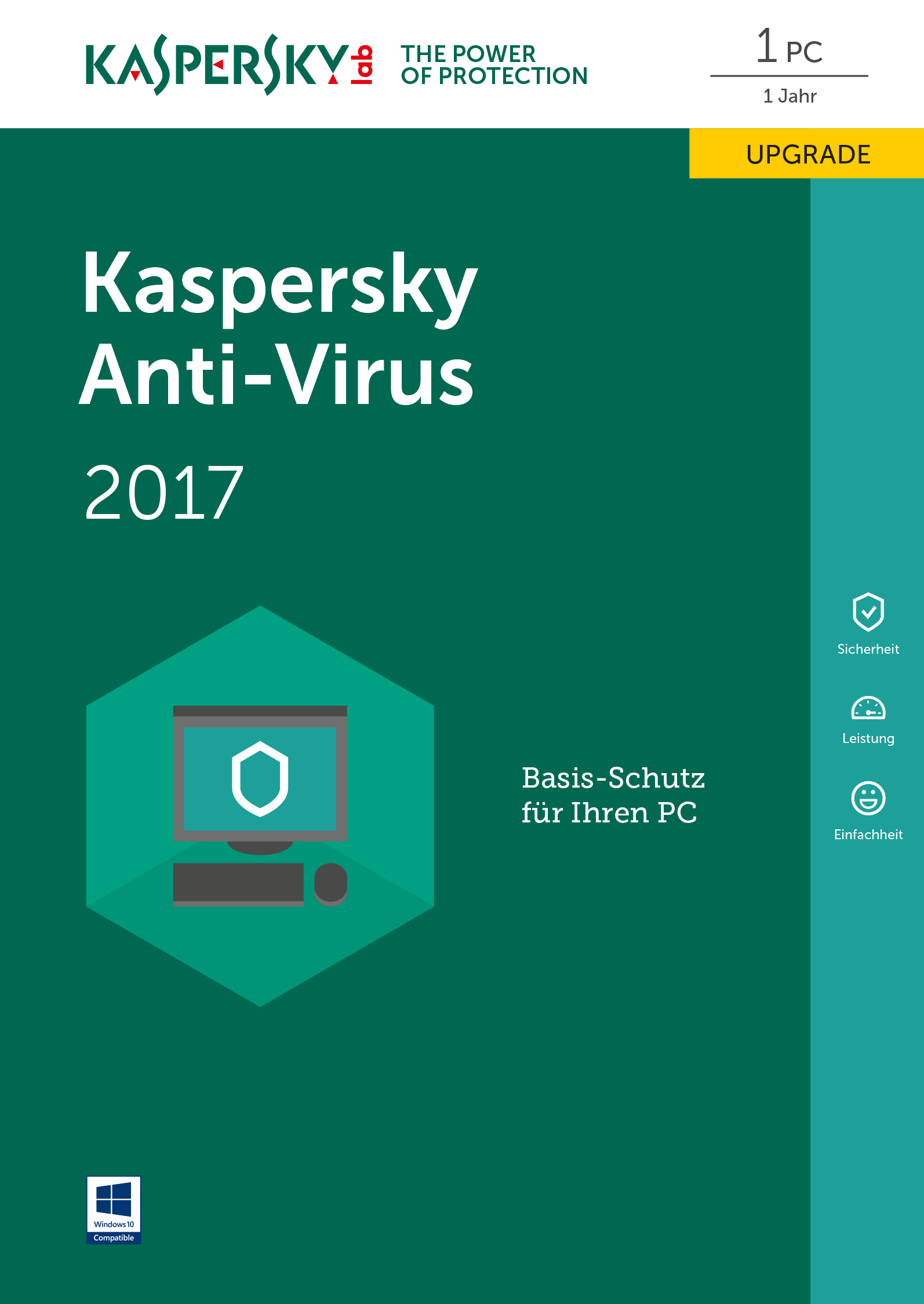 Kaspersky   Anti-Virus DACH Edition 1-Desktop 1 year Renewal Box