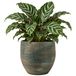 Floran planten / bloempot Madeira - blauw / goud - keramiek - D34 x H34 cm -