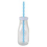mopec Flessen met deksel, glas, blauw, 6 x 6 x 15 cm, 8 stuks