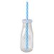 mopec Flessen met deksel, glas, blauw, 6 x 6 x 15 cm, 8 stuks