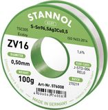 Stannol ZV16 Soldeertin, loodvrij Loodvrij Sn96,5Ag3Cu0,5 REL0 100 g 0.5 mm