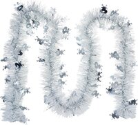 Clayre & Eef Kerstslinger Guirlande 200 cm Wit Kunststof