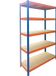 Merkloos Relaxdays Stellingkast - 200x120x40cm - tot 875 kg - blauw-oranje