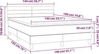 vidaXL Boxspring met matras stof lichtgrijs 140x190 cm