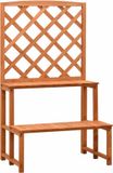 vidaXL Plantenrek met latwerk 70x42x120 cm massief vurenhout oranje