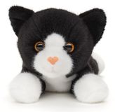Uni-Toys - Kat zwart-wit, liggend - 20 cm