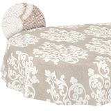 ANRO Tafelkleed Damast Beige Ovaal 280x140cm Rechte rand Afwasbaar Waterafstotend Binnen & Buiten