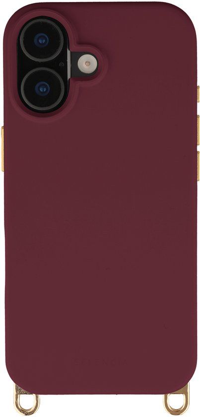 Selencia Hoesje - Geschikt voor iPhone 17 - Rivièra geschikt voor MagSafe Backcover met afneembare haakjes - Bold Burgundy