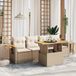 Maison Exclusive - Ensemble de meubles de jardin 5 pièces avec canapé et coussins, beige, en polyrotin