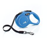 FLEXI® Hondenriem, klassiek, intrekbaar, rollijn, ergonomisch, duurzaam, knoopvrij, voor honden, 4,9 m, klein, blauw