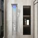 Panneau de douche sans marque avec massage - argent - Douche de pluie - Panneau de douche LED acier inoxydable avec jets de massage - ensemble de robinetterie de douche avec douche de pluie avec écran LCD et douchette avec robinet 5 fonctions d'eau