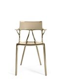 Kartell A.I. Stoel Met Armleuning Metallic Brons