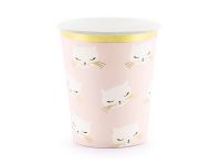 PartyDeco Gobelet jetable 6 pièces 200 ml Papier Rose