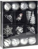 Merkloos / Sans marque Koopman International 40x stuks kerstballen en kersthangers figuurtjes zilver kunststof