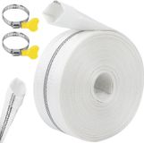 oCreon Geweven slang, platte slang, pompslang, 38 mm, 10 m, met 2 clips, industriële slang, weefselslang, bouwslang voor dompelpompen, tuinirrigatie