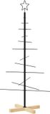 vidaXL Kerstboom met houten basis 120 cm metaal zwart