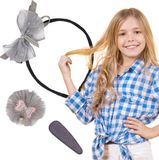sarcia.eu Nella Grafietkleurige Haaraccessoires Set - Haarband + 2x Haarspeldjes