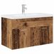 vidaXL meuble sous lavabo avec lavabo et robinet intégrés bois vieilli