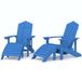 Adirondack chaise de jardin 2 pièces avec repose-pieds HDPE bleu aqua