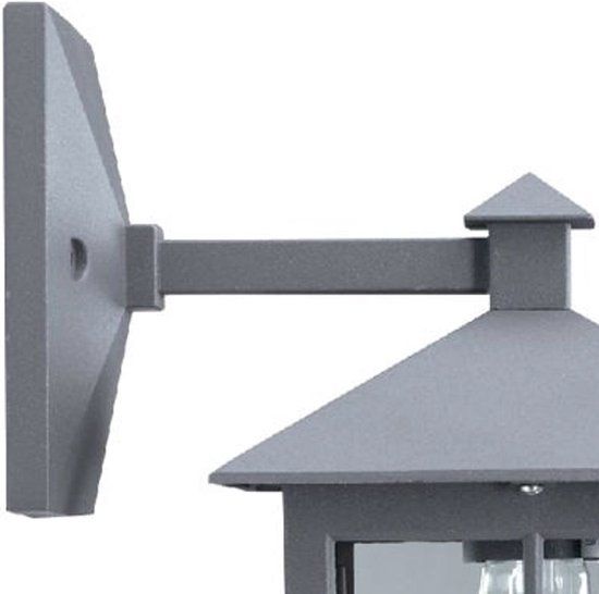 KS Verlichting Gevelverlichting Wandlamp Aluminium Grijs Vierkant E27 IP23 Draaibaar