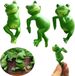 OEM Allecto - Set van 3 hangende kikkerornamenten - Schattige 3D kikkerfiguren voor plantenpotten, tuinversiering, kantoor en balkon - Creatieve decoratie voor handwerk - Accessoires voor vijvers