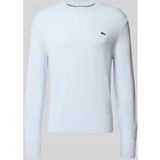 Lacoste Trui ronde hals hemelsblauw, Faux-uni