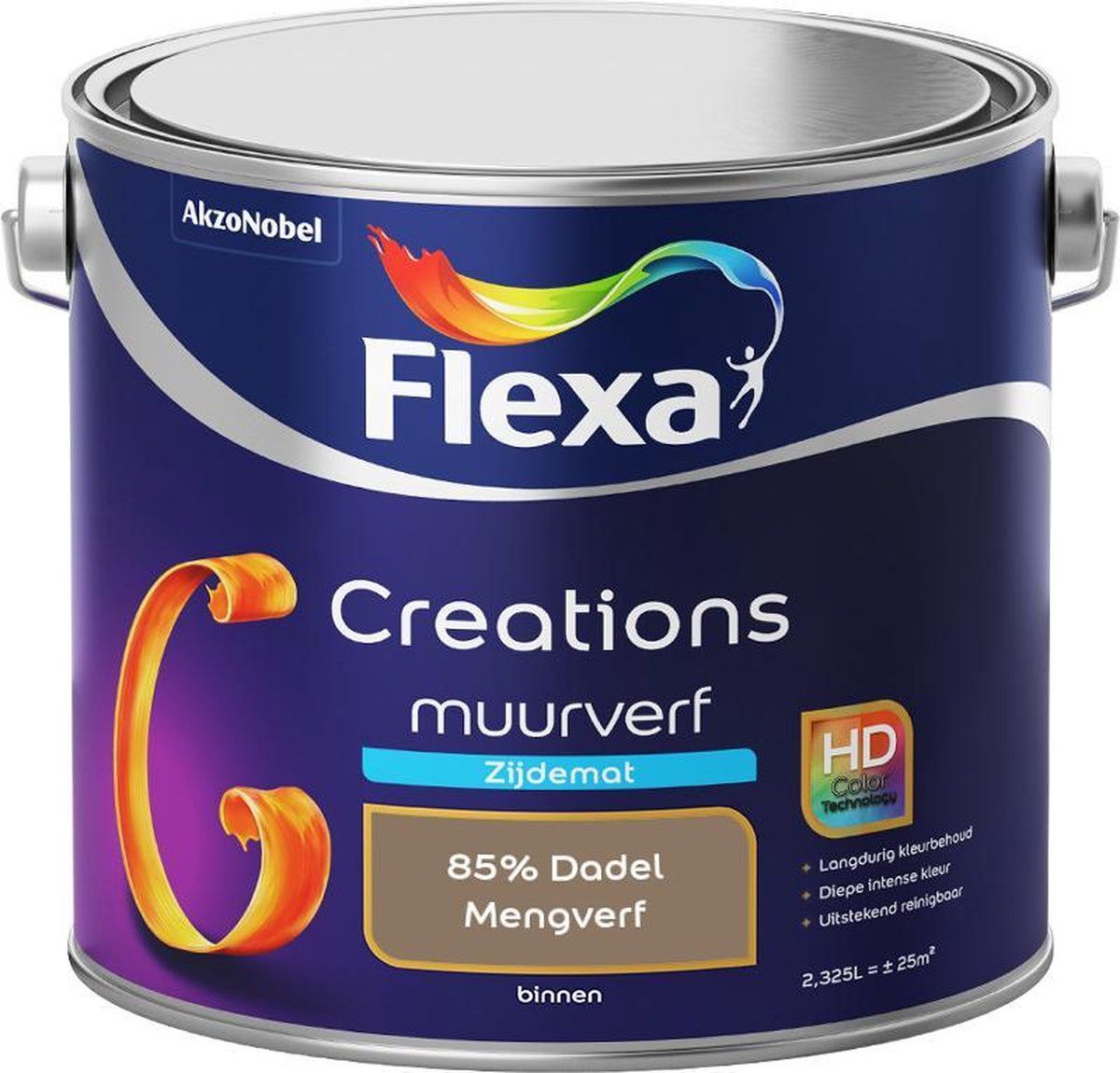 FLEXA Creations - Muurverf Zijde Mat - Mengkleuren Collectie - 85% Dadel - 2,5 liter