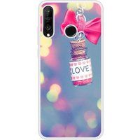 P30 Lite Love noeud rose bedrukt siliconen hoesje